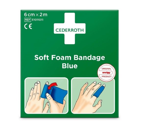 Zoom bild av Cederroth Soft Foam Bandage Blue 6 cm x 2 m