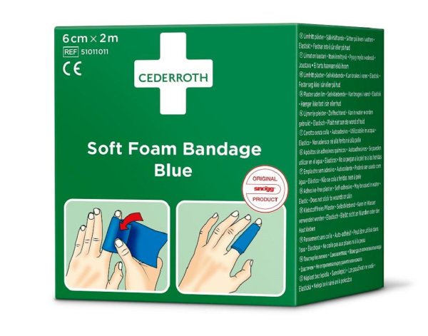 Zoom bild av Cederroth Soft Foam Bandage Blue 6 cm x 2 m