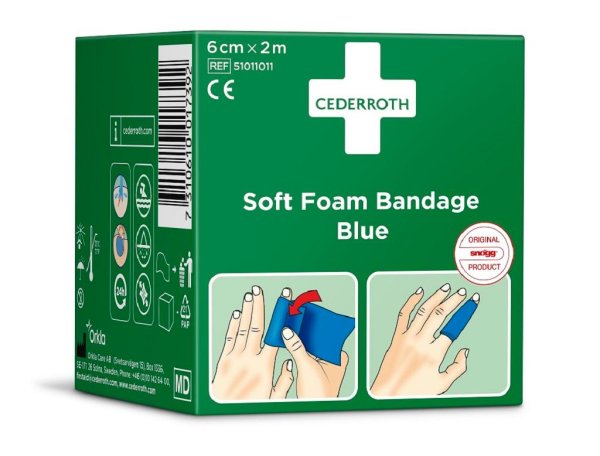 Zoom bild av Cederroth Soft Foam Bandage Blue 6 cm x 2 m